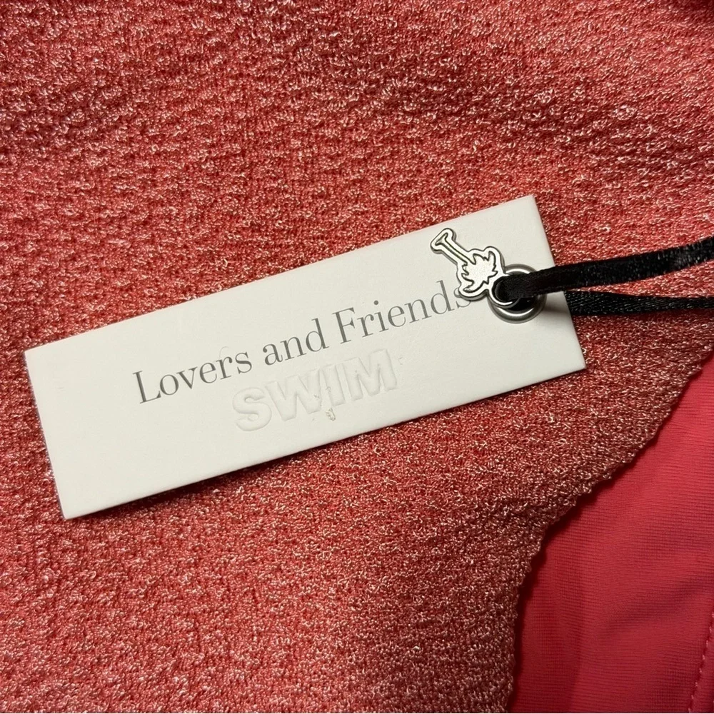 Lovers + Friends TALORE BOTTOM Coral Bikini Bottoms swimsuit separate Revolve XL